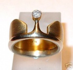 * Designer Ring BRILLANT 0,15 ct 585er Gold GG WG
